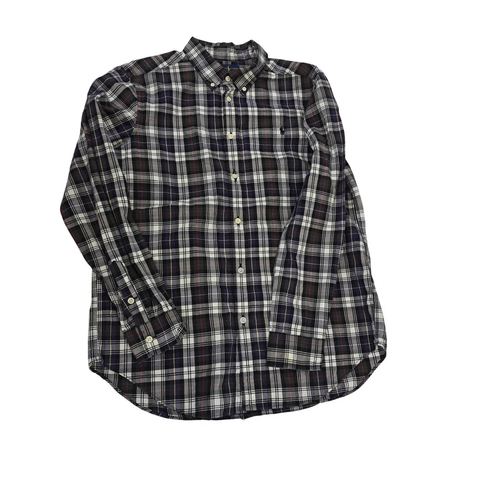 Kids Ralph Lauren Plaid Button Down‎ Shirt XL 18-20 Long Sleeve Casual School